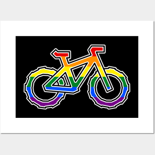 Rainbow Pride Flag for the Cyclists - LGBTQ+ Bike - Bicycle Pride Posters and Art